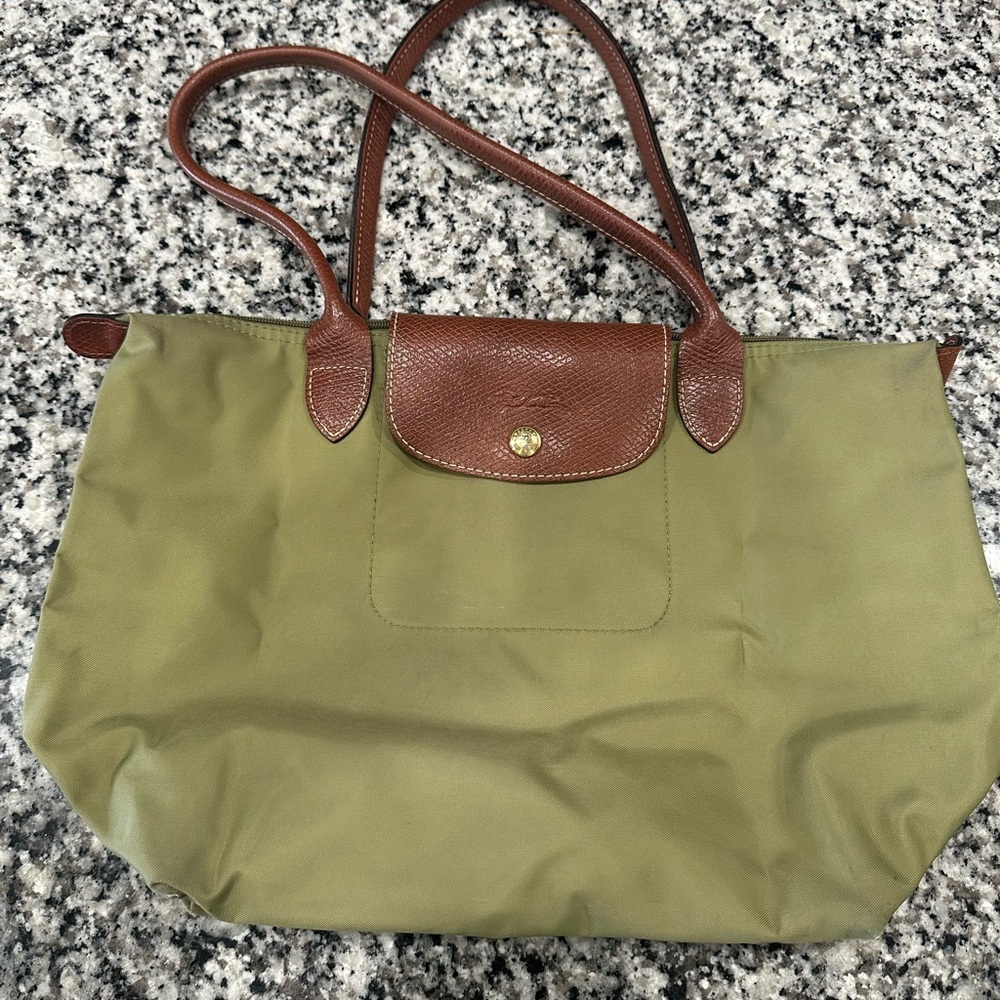 Longchamp Olive Green Tote Bag